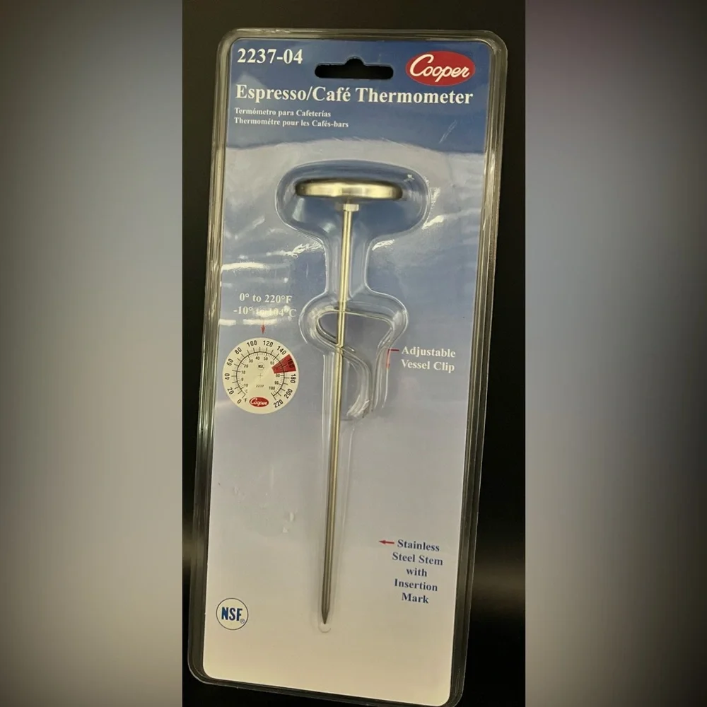 Cooper- Espresso/Café Thermometer - Silver, New in package,2237-04